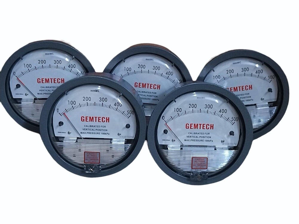 Gemtech Differential Pressure Gauge Range 0-500 Mm