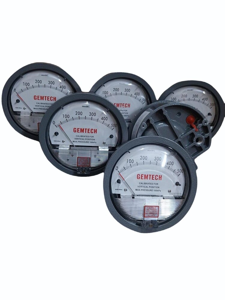 Gemtech Differential Pressure Gauge Range 0-500 Mm