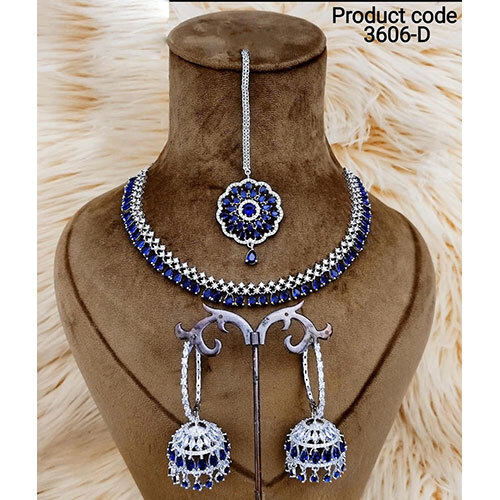3606-D American diamond necklace set