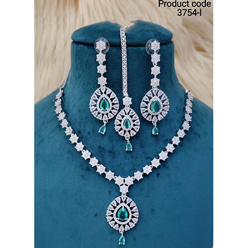 3754-I American Diamond Necklace Set - Gender: Women