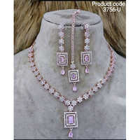 3756-U American diamond necklace set