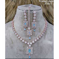 3756-T American diamond necklace set