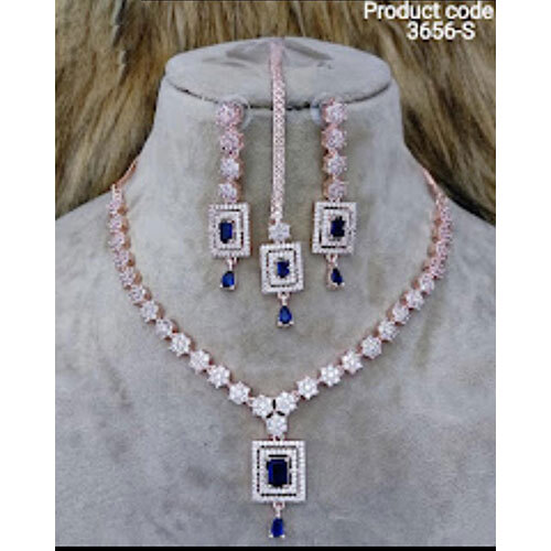 3756-S American diamond necklace set