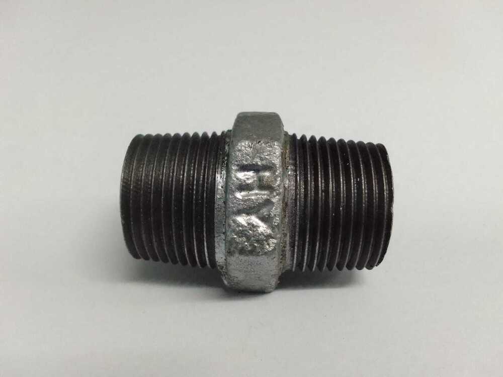 Gi Hex Nipple 4 Inch - Finishing: Zinc Coated