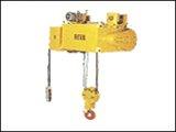 Wire rope electric hoist.