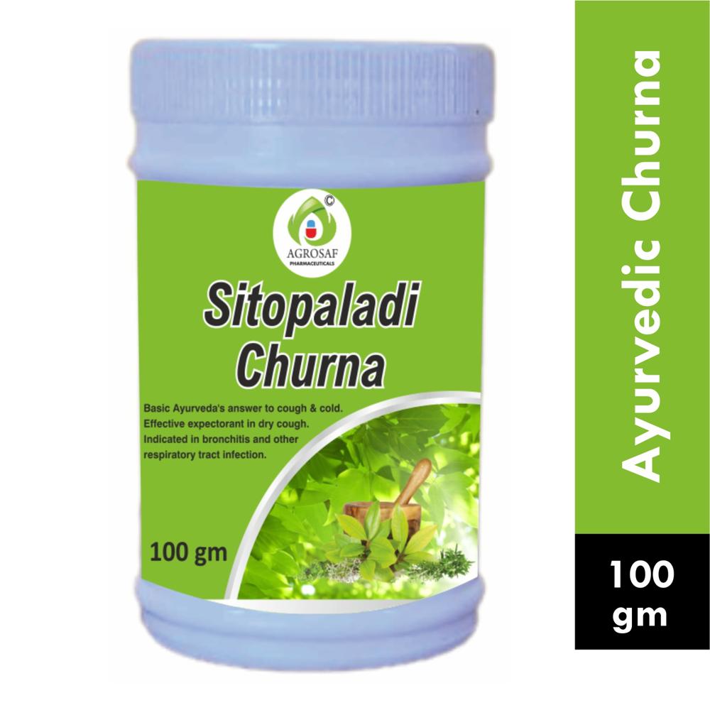 AGROSAF SITOPALADI CHURNA - Each 5gm Prepared For Powder Of The Following Tvak (cinnamomum Zenylanicum,bk) 161.23mg,sukshmaila 322.58mg,pippal645.16mg,vamcha 1290.32mg,sitopala2580.64mg