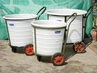 ROUND OPEN TOP TANK WITH TROLLEY 300 LTR