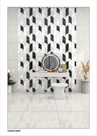 Modern glossy porcelain tiles for living room
