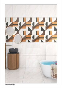 Modern glossy porcelain tiles for living room