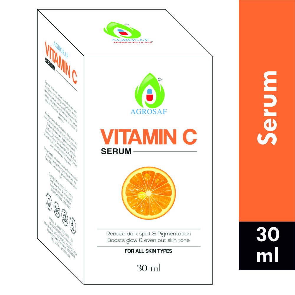 AGROSAF VITAMIN C SERUM - Vitamin C Serum Reduce Dark Spot & Pigmentation Boost Glow & Even Out Skin Tone