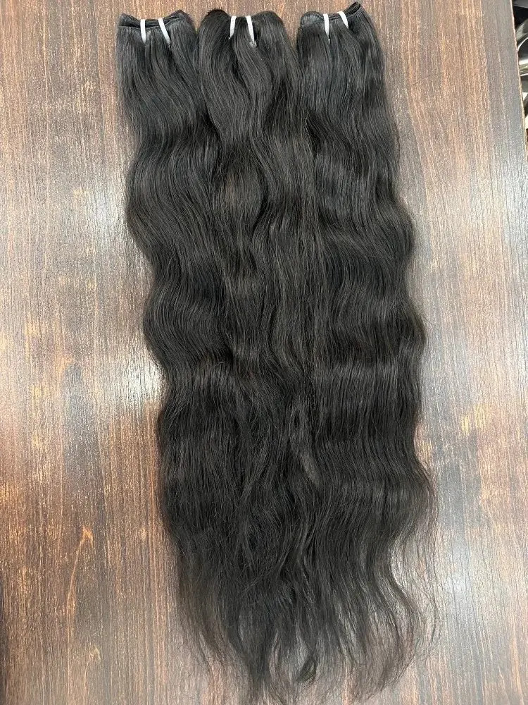 Natural Color  South Indian Temple Remy Double Machine Weft Hair Bundles  100% Human Hair Extension