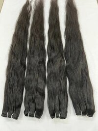 Natural Color  South Indian Temple Remy Double Machine Weft Hair Bundles  100% Human Hair Extension