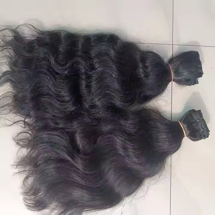 Wavy Straight Hair Weaving Bundle Human Hair Suppliers Virgin Natural Wholesale Raw Bulk Indian Raw