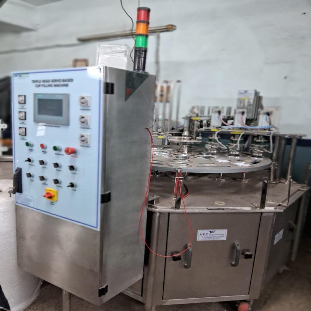 Triple Head Automatic Cup Filling Machine