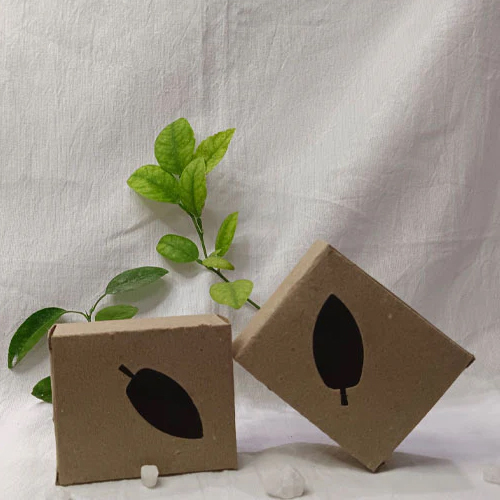 Square Brown Box With Leaf Shaped Window