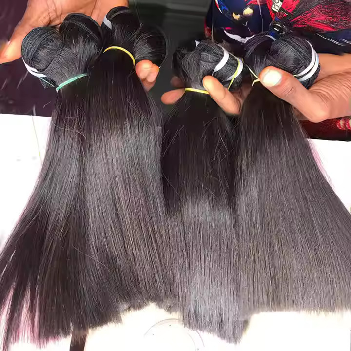 Double Drawn Virgin Human Hair Bundles  100% Unprocessed Brazilian Human Remy Raw Indian Hair Bulk Vendors