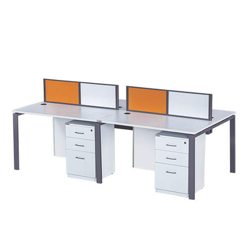 Optima 9 Workstation Table - Color: White Grey