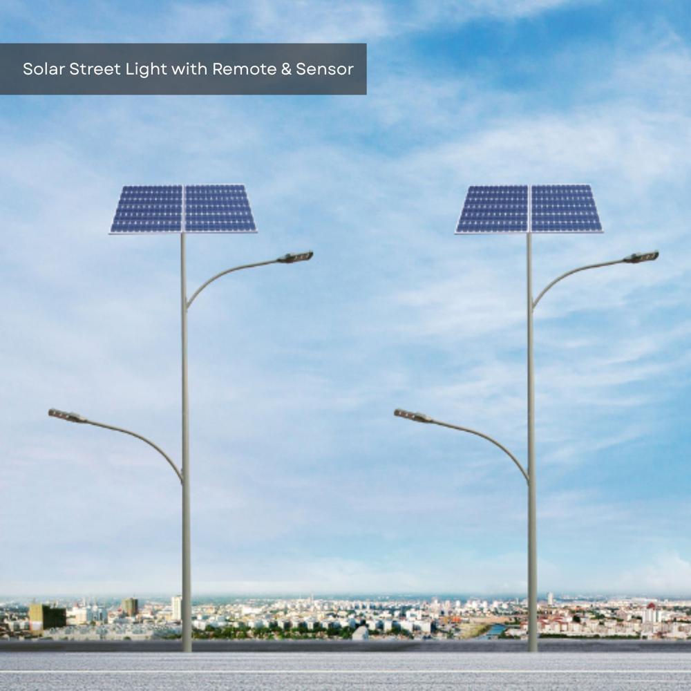 100W Solar Street Light with Remote & Sensor