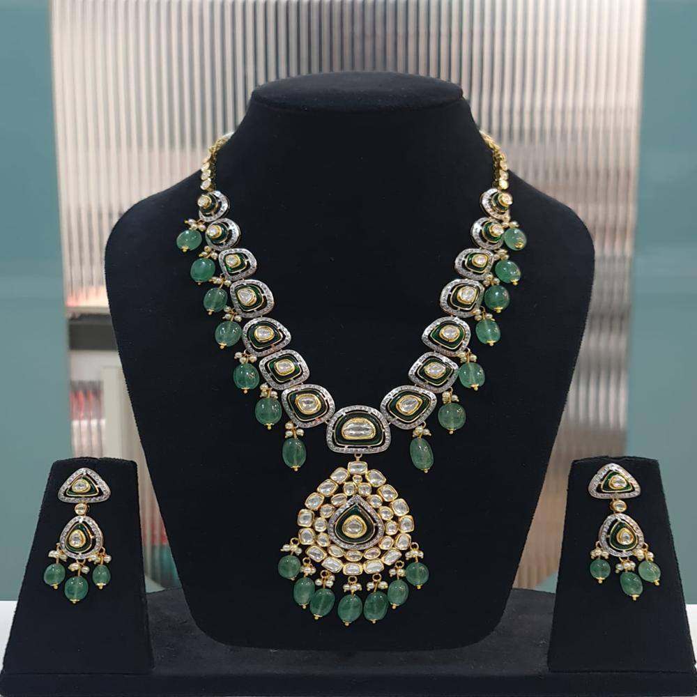 14kt gold and diamond polki set