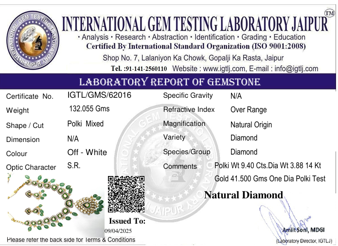 14kt gold and diamond polki set