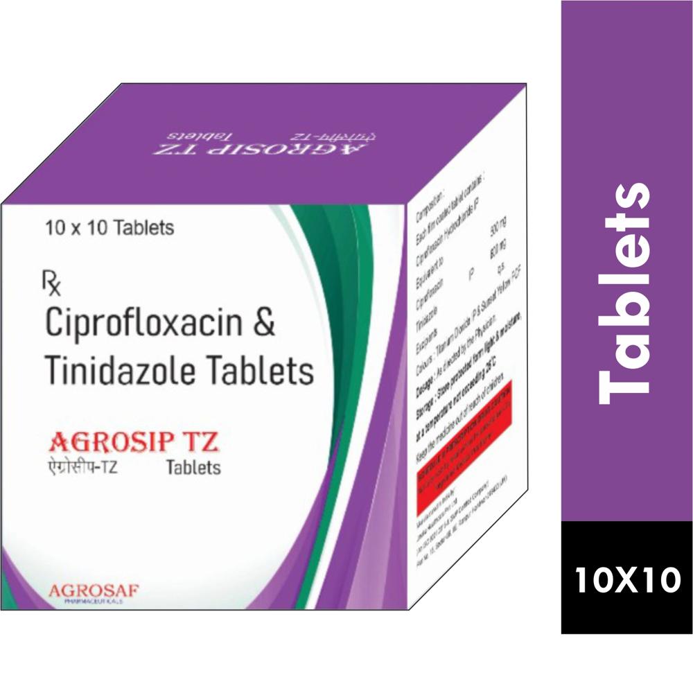 AGROSIP TZ TABLET - Ciprofloxacin (500mg)+TINIDAZOLE(600MG)