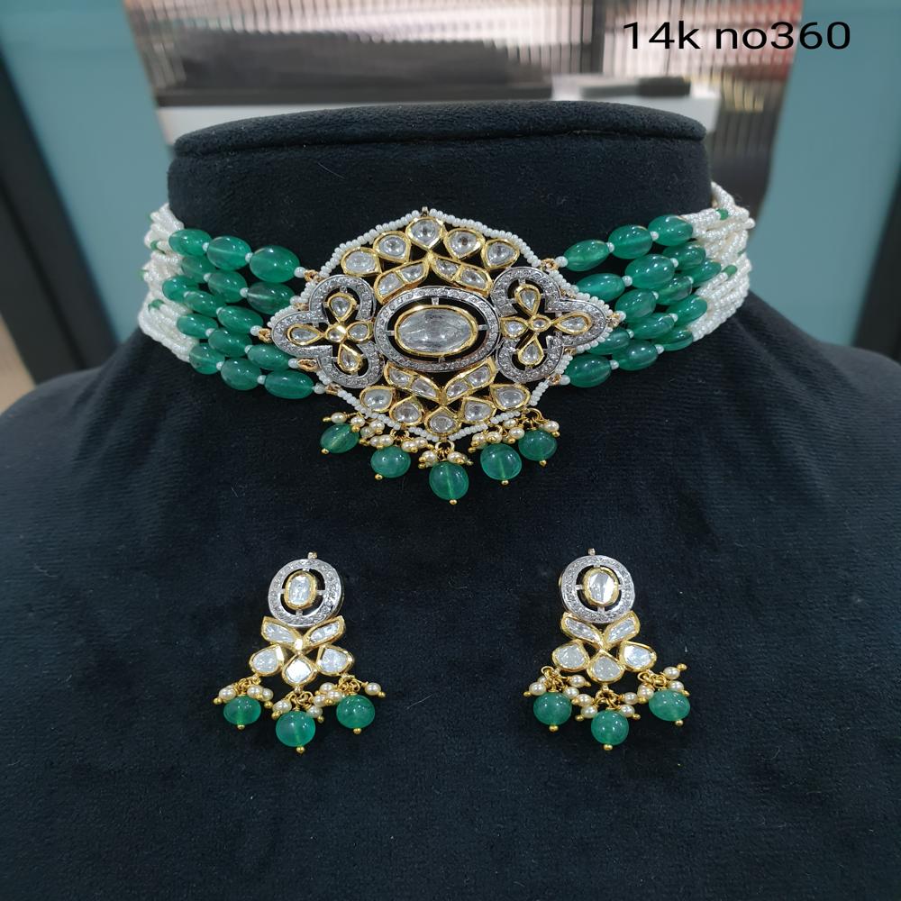 Designer Fusion Chick Set with Uncut Polki Diamond