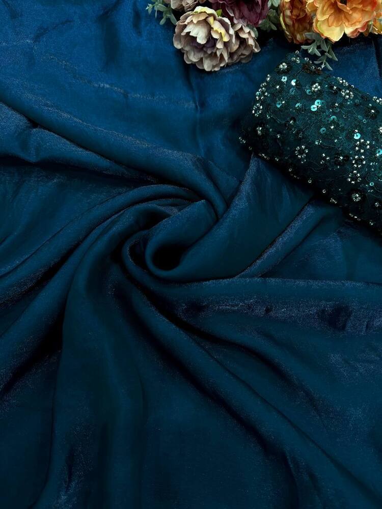 Designer  blue silk  saree