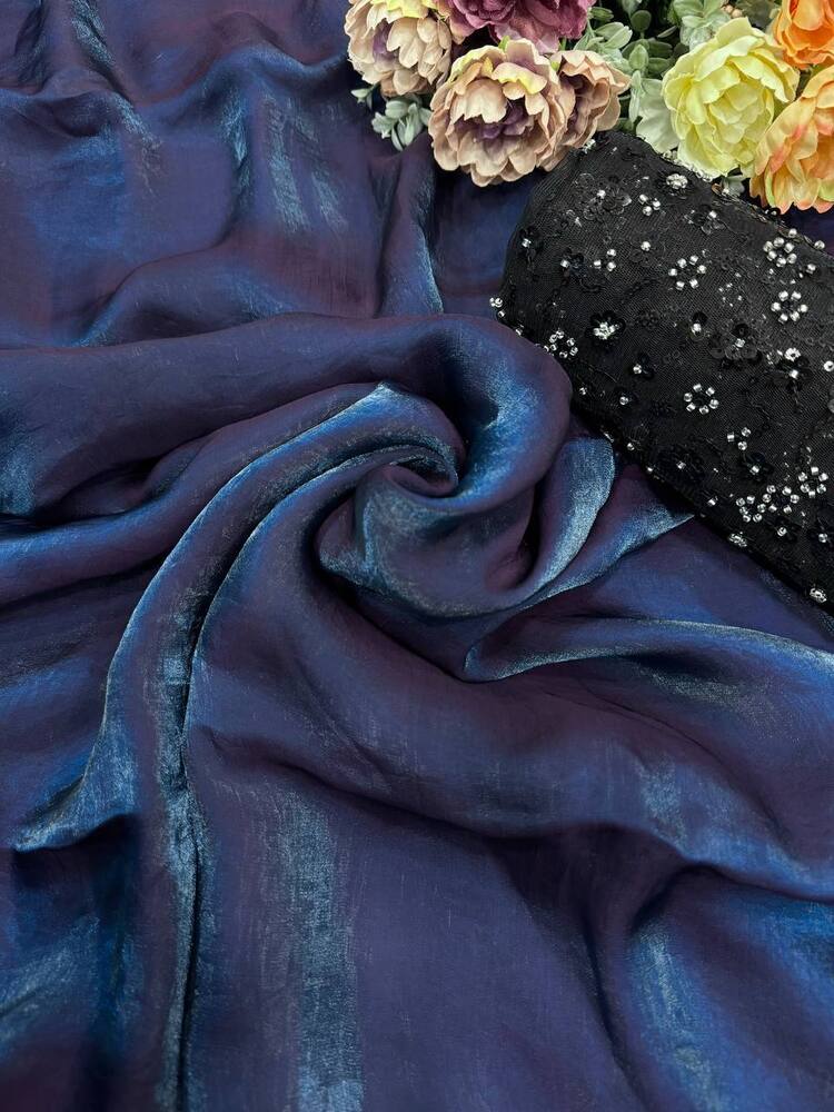 Designer  blue silk  saree