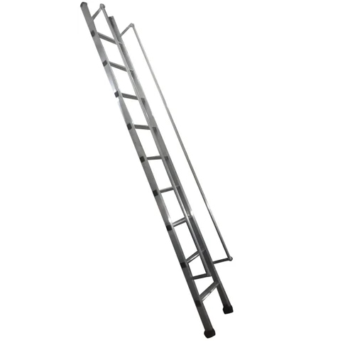 Aluminium Simple Ladders with Handrail - 10 Feet Height , Lightweight Self-Supported Structure for Industrial Use, Enhanced Stability and Safety