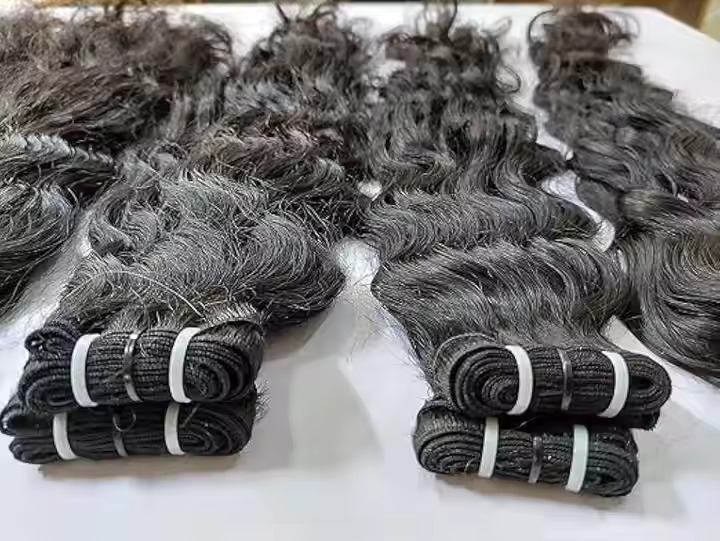 Machine Weft Human Hair, Weave Bundle100% Remy Virgin Indian Human Hair, Natural Black Color