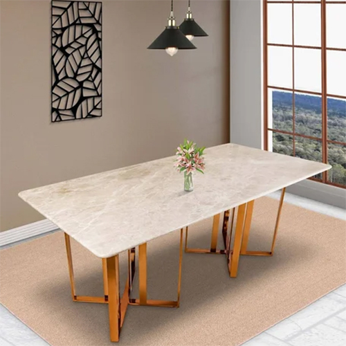 Pvd Coated Dining Table - Color: Brown