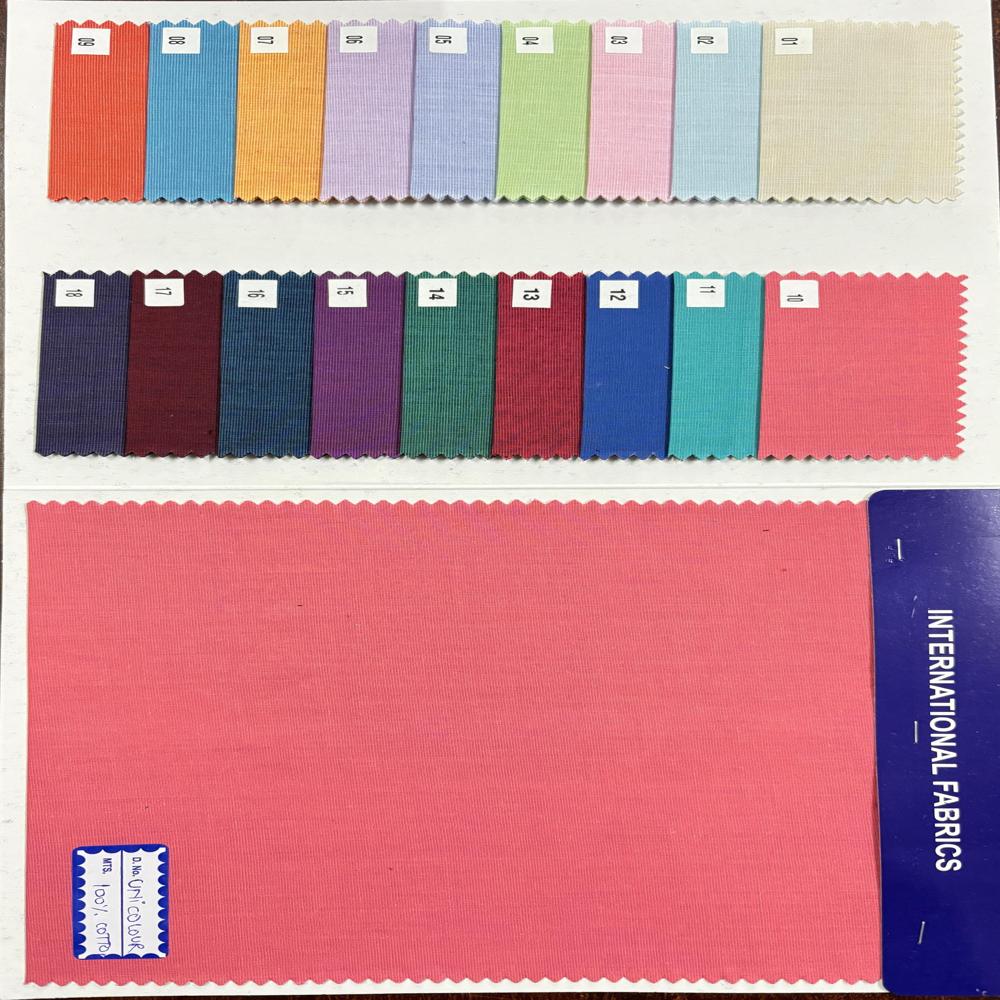 Unicolour 100% Cotton Width 58