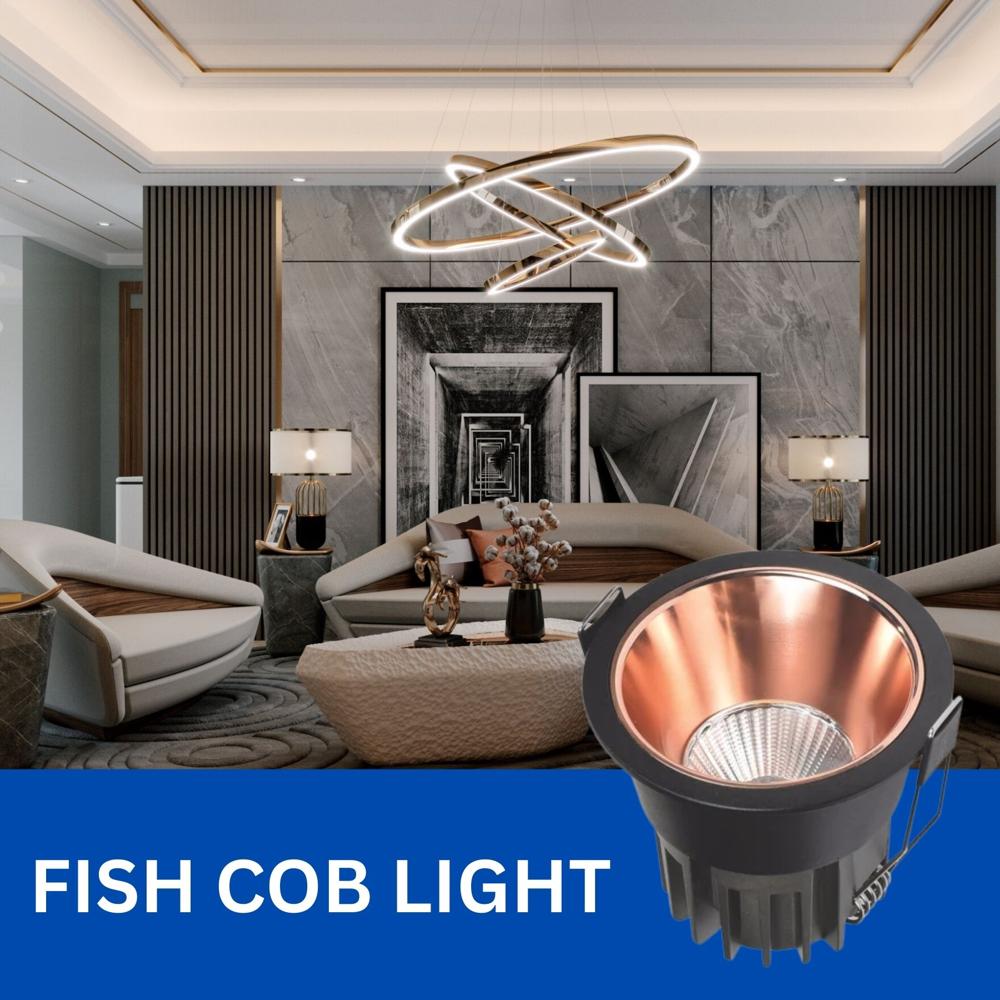 12w Golden Fish Cob Ligh - Color: Black