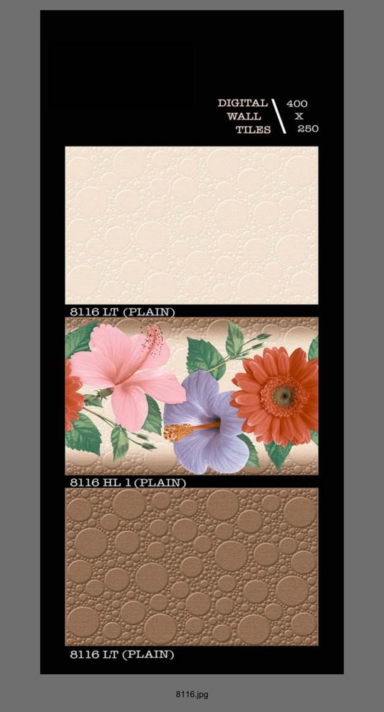 250 X 400 VITRIFIED CERAMIC WALL TILES