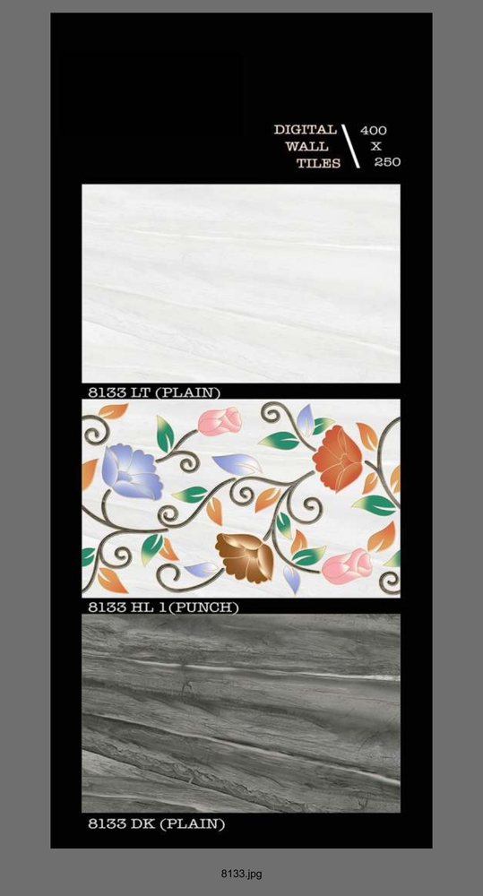 250 X 400 Digital Ceramic Wall Tiles - Surface Materials: Polished Finish