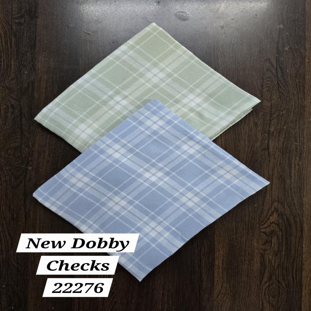 Yarn Dyed Dobby Check Shirting Fabric - Attributes: Washable