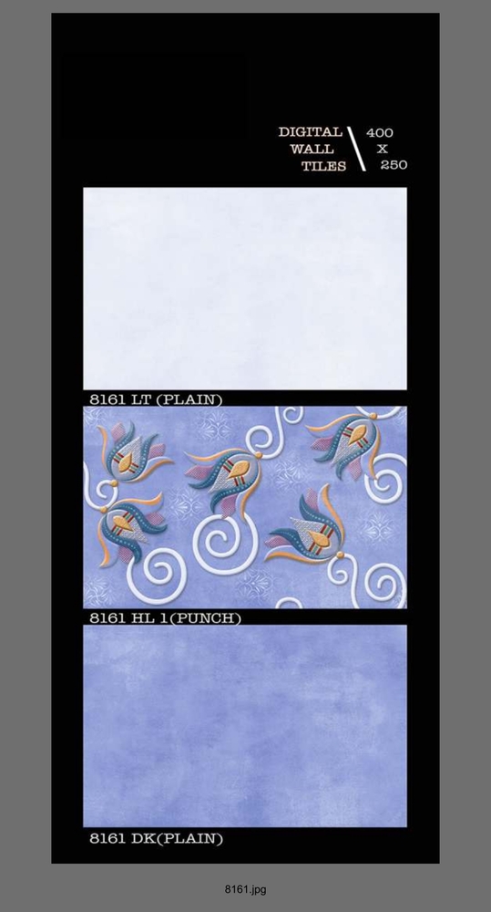 250 X 400 Decorative Ceramic Wall Tiles - Surface Materials: Super Glossy
