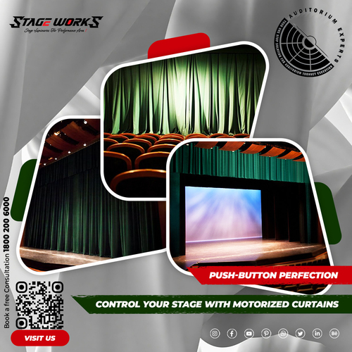 Auditorium Motorized Vertical Stage Curtain