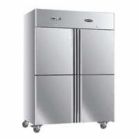 Ss Four Door Vertical Refrigerator - Stainless Steel, 48x28x72 Mm, Silver | Efficient 220 Volt Electrical System, 1-year Warranty