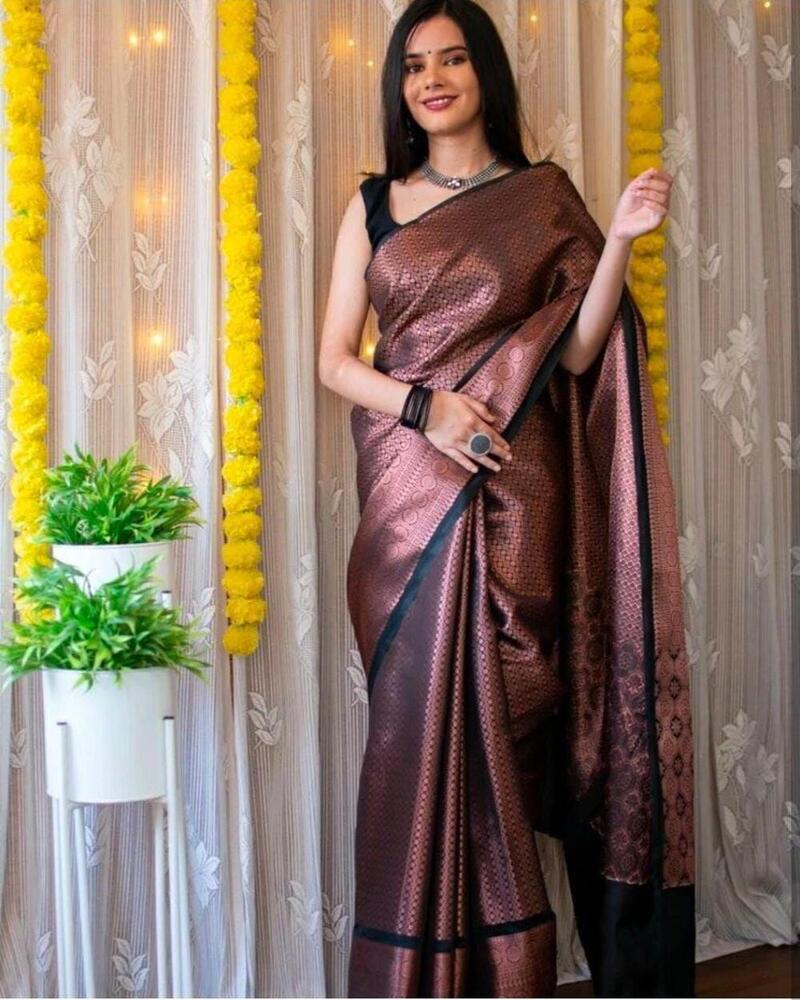BEATIFUL SOFT LICHI SLIK SAREE