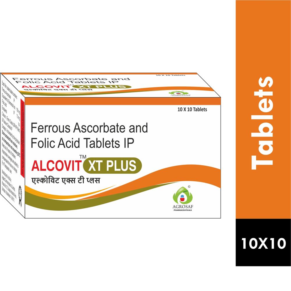 ALCOVIT XT PLUS TABLET - FERROUS ASCORBATE 100 MG+ FOLIC ACID 1.5 MG