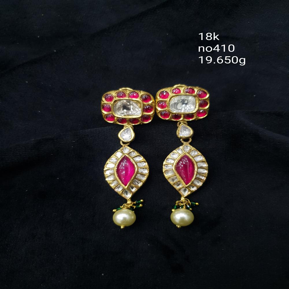 18 KT Danglers Party Wear Kundan Polki Earring