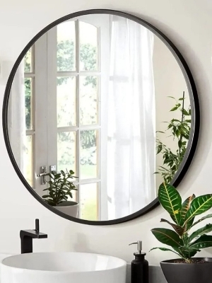 Round Mirror For Bathroom Gold Circle Mirror Metal Frame - Material: Glass
