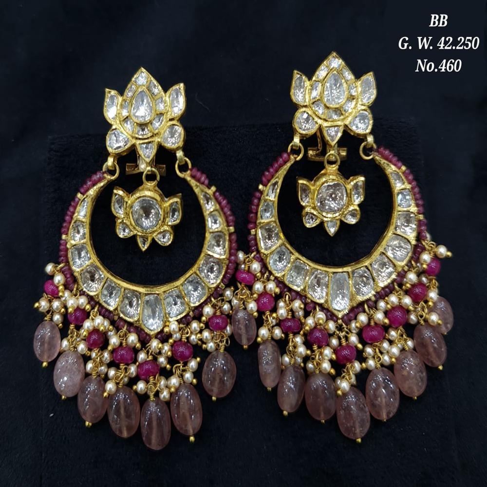 18kt Chandbali with Uncut Polki Diamond