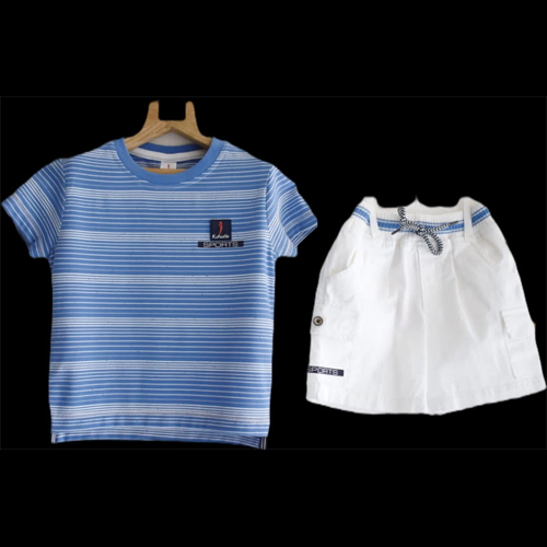 Half Sleeve Stripe Baba Suit Top With Looper Set - Age Group: Kids