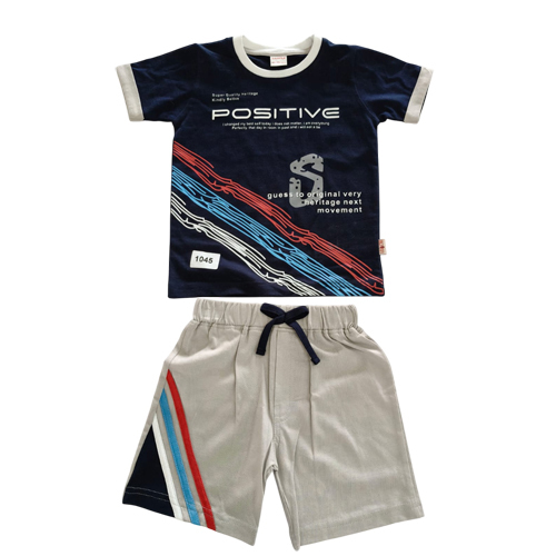 Half Sleeve Baba Suit Summer Hosiery Set - Hosiery Material, Multicolor, Modern Printed Design | High Quality, Washable, Short Sleeves for Active Kids