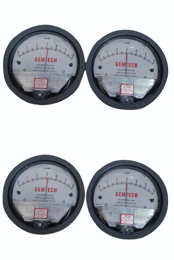 GEMTECH Differential Pressure Gauge Range 0-10 MM