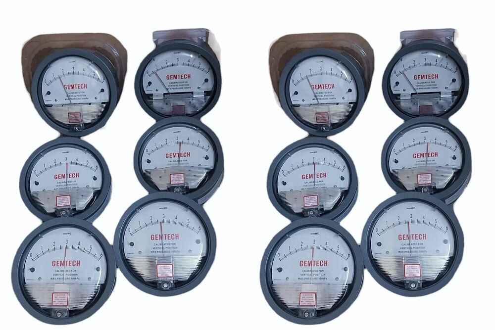 Gemtech Differential Pressure Gauge Range 0-10 Mm