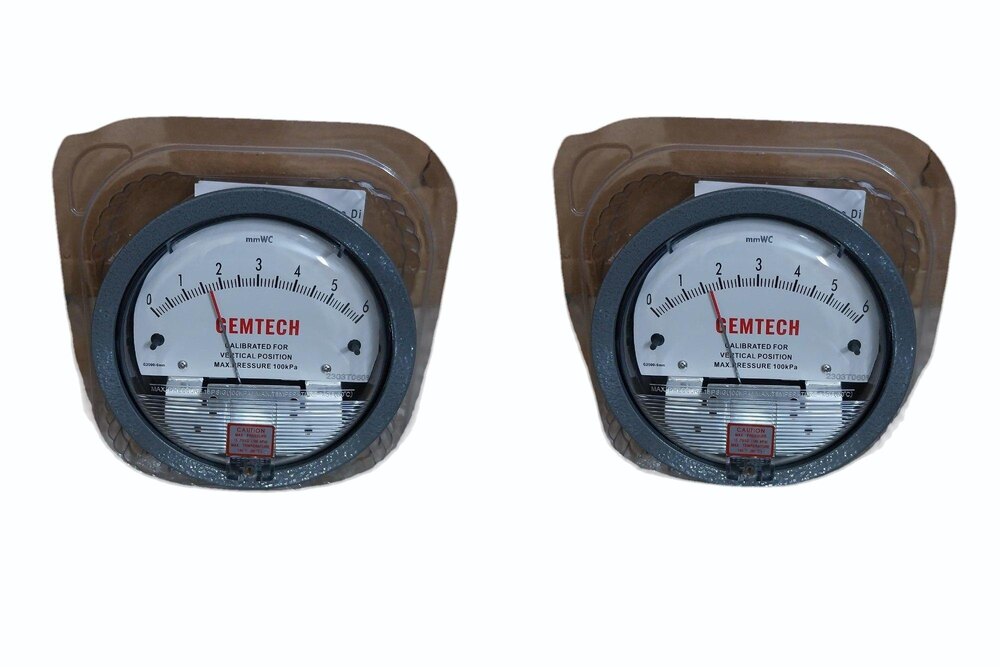 GEMTECH Differential Pressure Gauge Range 0-10 MM