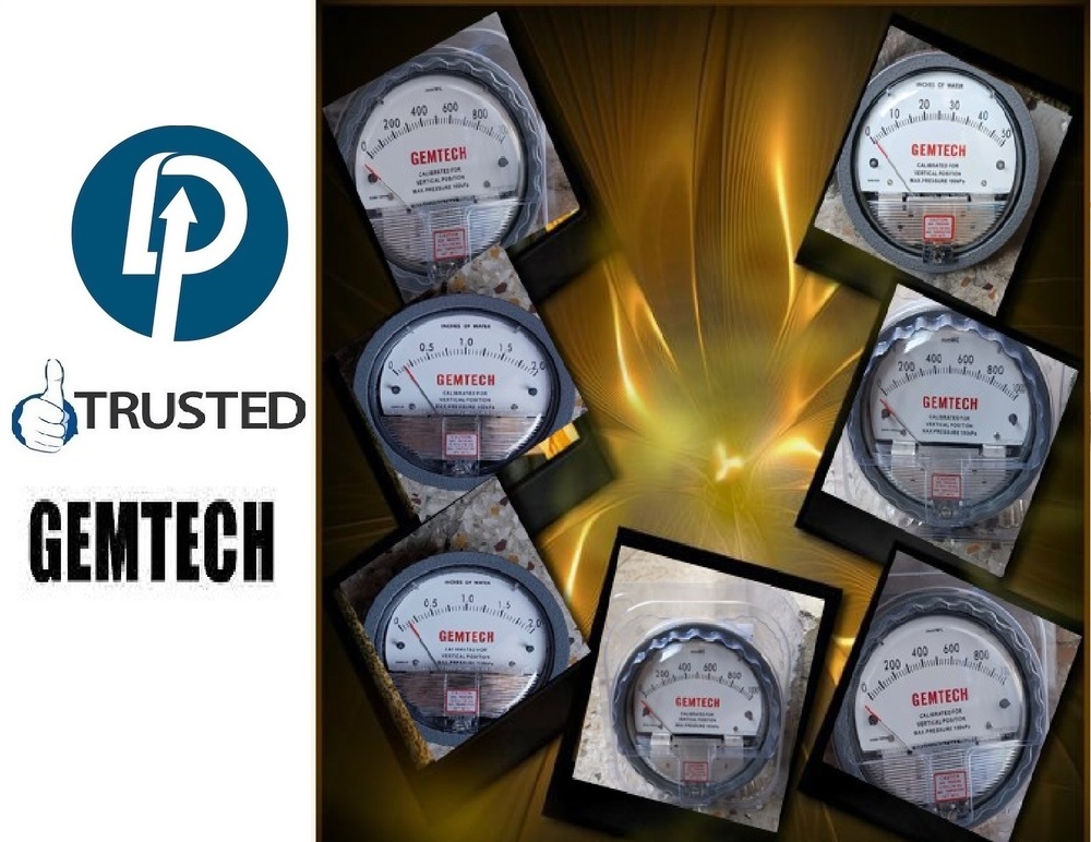 GEMTECH G2000-2.5KPA Differential Pressure Gauges Range 0-2.5 KPA
